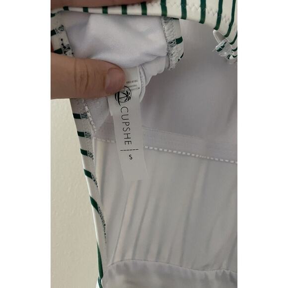 Cupshe Striped Floral island One Piece Swimsuit Cut Out Zip Up Swimwear Women S - Picture 5 of 6